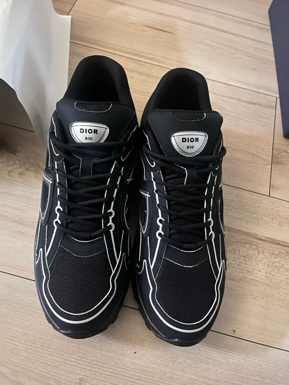 Dior Black and White Designer Sneakers - Picture 2 of 4